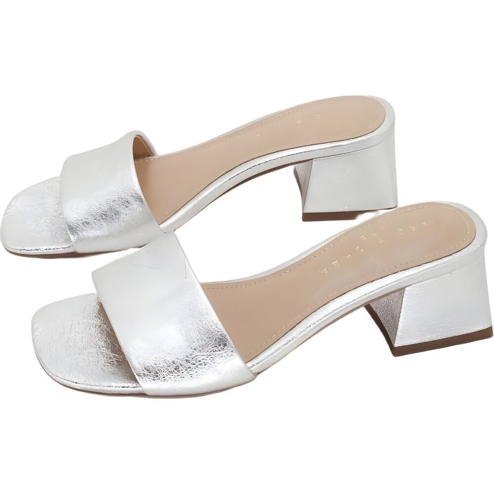 Marc Fisher Olysa Block Heel Slide Sandals White … - image 2